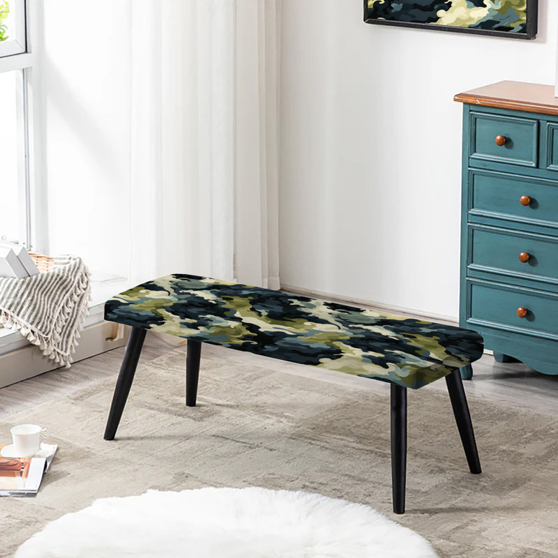 Banc rembourré noir Retro Revival - Camouflage