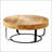 Modern Round Wooden Carved Coffee Table With Metal Legs, Perfect For Stylish And Functional Living Room Decor.-1626204153