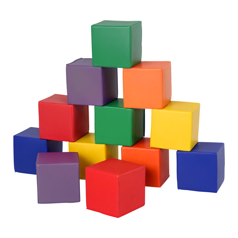 Cirencester Soft Play Foam Blocks Building Stacking for Toddler Baby, 20cm H x 20cm W x 1.00cm L