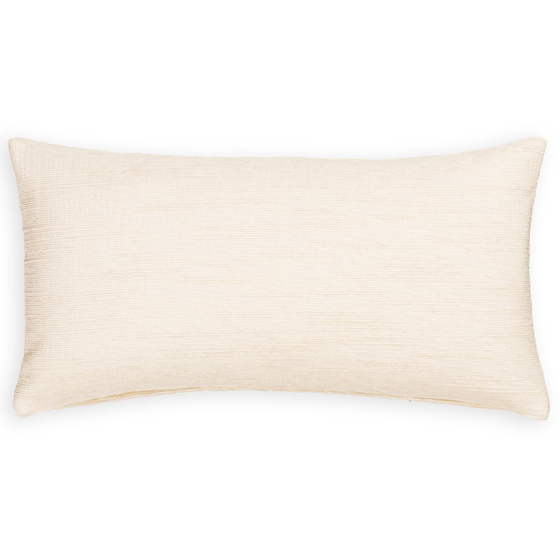 Coussin décoratif, Crème, Polyester, Rectangulaire H 14 po x l 26 po