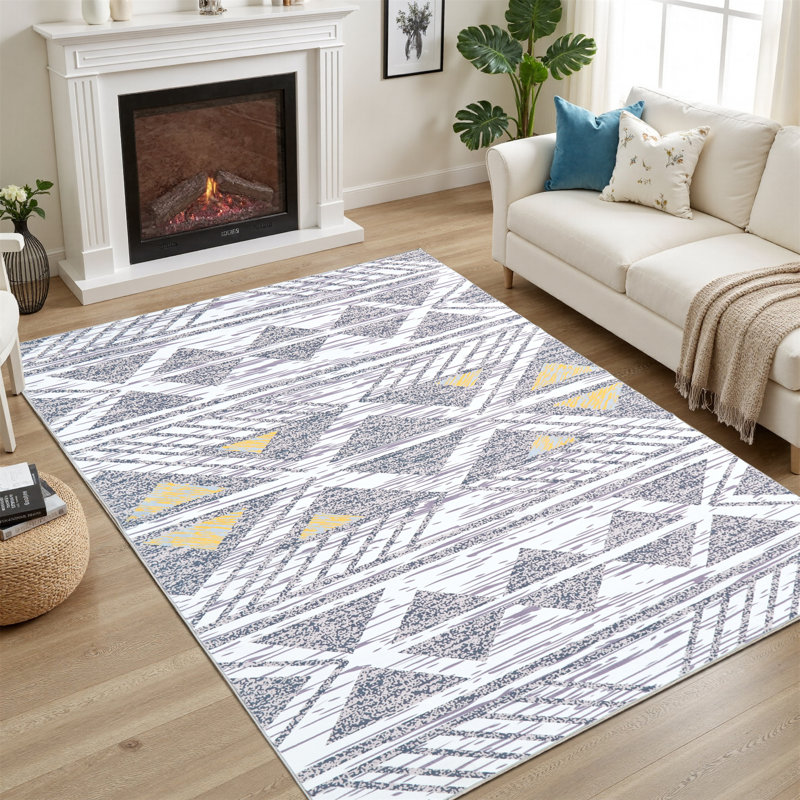 Rectangle Polyester Machine Woven Area Rug, Rectangle 8' x 10'