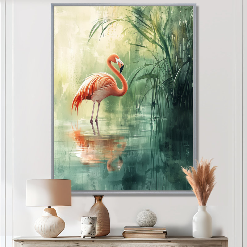 Clemencia - Animals Canvas Art Print, Argent argent, Impression encadrée flottante, H 20 po x l 12 po