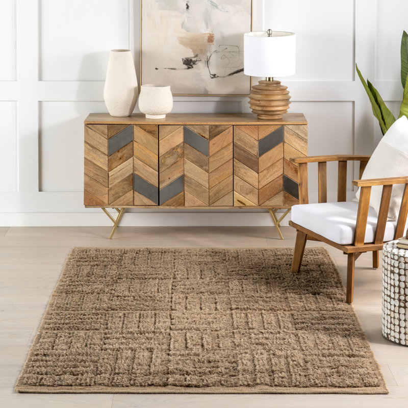 Tapis en jute à motif géométrique Foundry Select Vonda, Rectangle 4pi x 6 pi