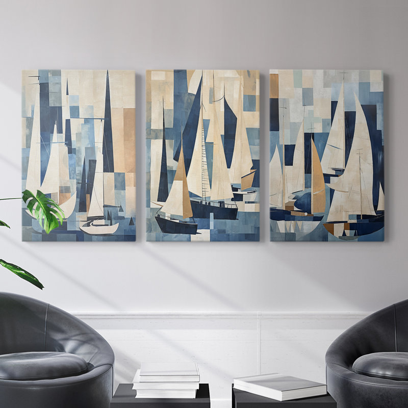 Sea and Shore  Series  LXXXIV  -Premium Gallery Wrapped Canvas Set -Ready to Hang, 12" H x 8" W x 1.391" D