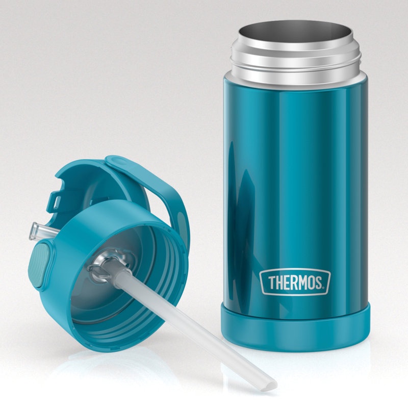 Teal 12oz Stainless Steel Insulated Kids Water Bottle with Straw