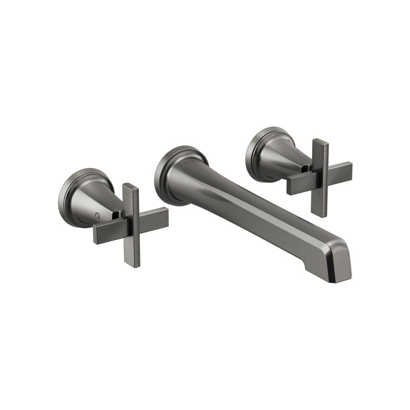 Levoir® Two-Handle Wall Mount Lavatory Faucet - Less Handles, Luxe Steel, Cross