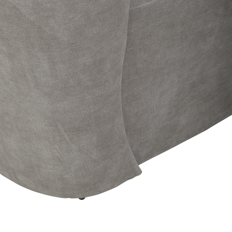 Chaise rembourrée Faouzi avec roulettes, Gris