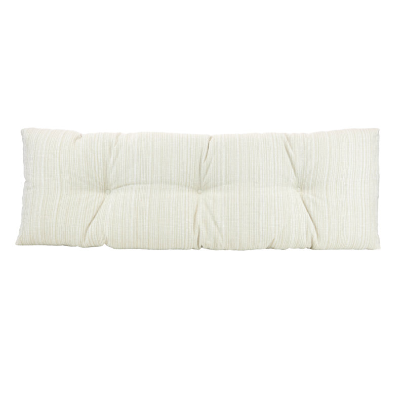 Coussin de banc en chenille antidérapant, L 43 po x P 14 po, Crème, crème