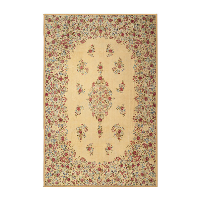 Tapis traditionnel crème / rouge Galston, Rectangle 5 pi x 7 pi