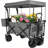 Extra Large Collapsible Wagon W/removable Canopy, 250lbs Foldable Garden Cart W/rear Storage, Big Wheel&adjustable Handles-100706636