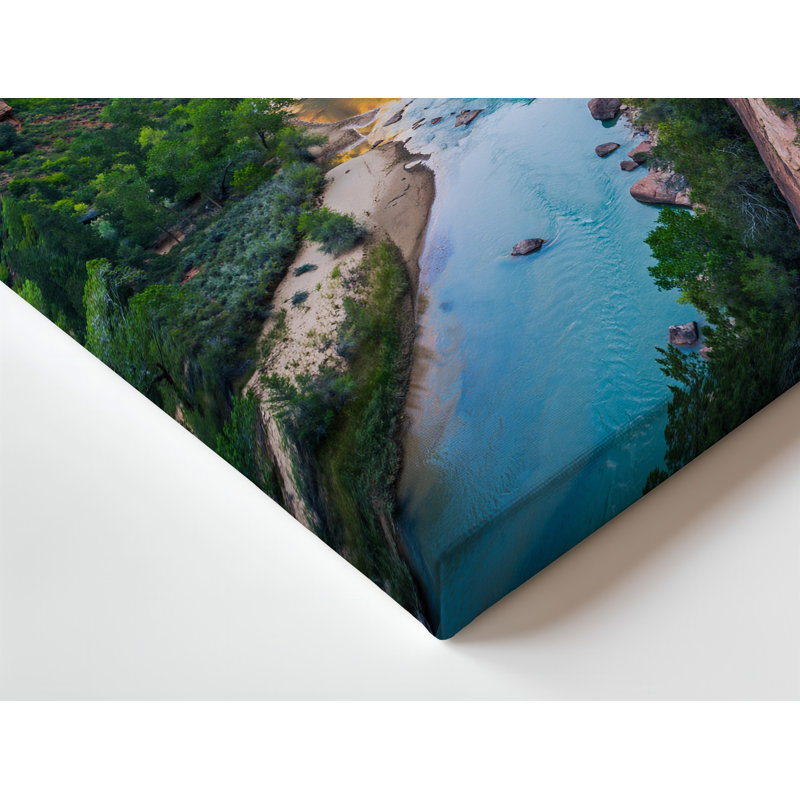 Toile, "A couper le souffle, scène de canyon au coucher du soleil", art mural brun roux, H 40 po x l 30 po