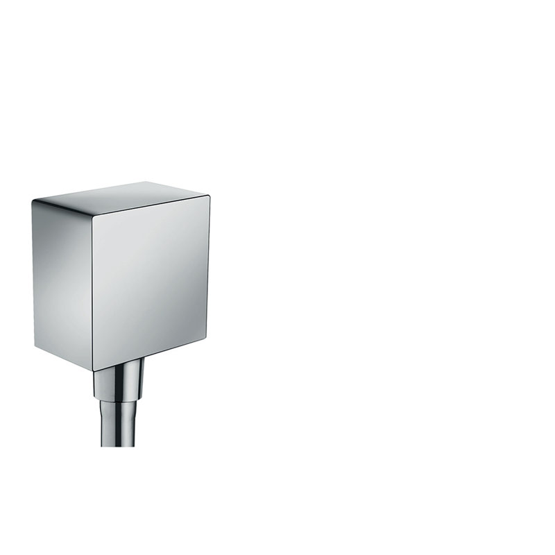 Prise murale carrée avec clapets anti-retour Hansgrohe FixFit, Chrome chrome