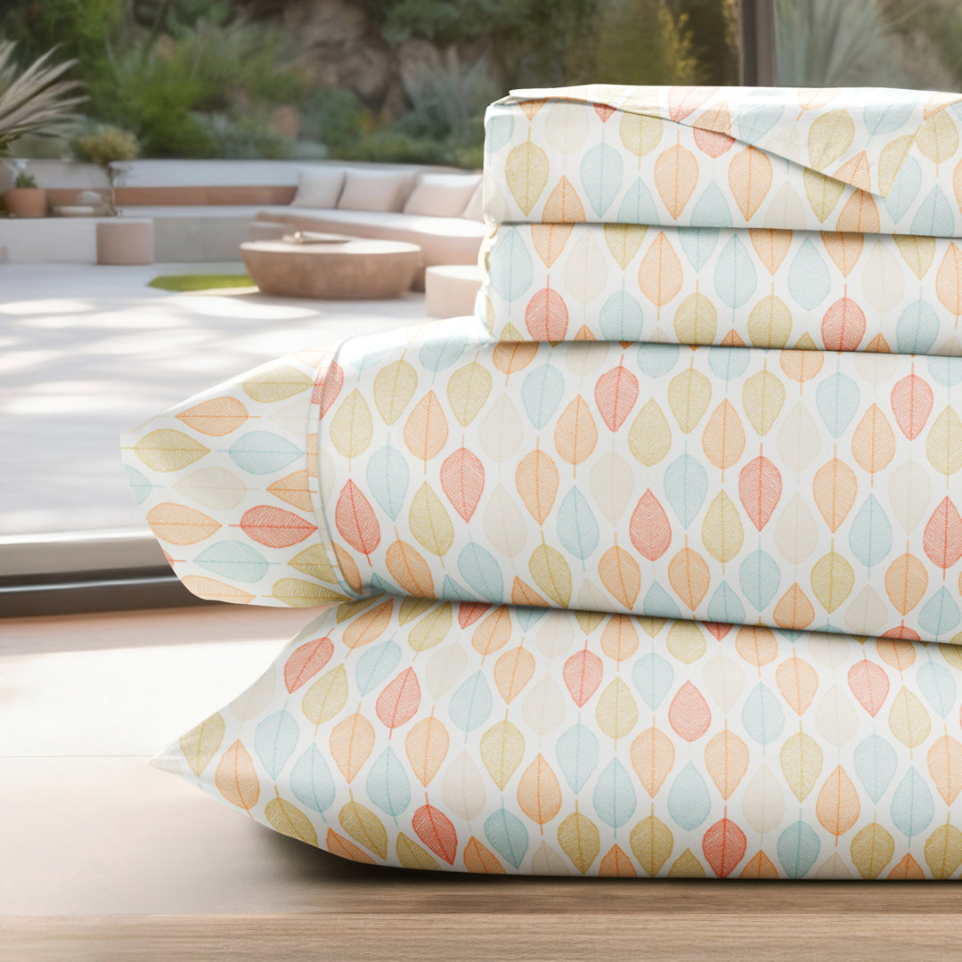 Home Fall Foliage Pattern Microfiber Sheet Set Becky Cameron