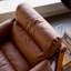 Brown Waxed Leather Armchair, 95cm Mid-Century Design with Pillow-Top Arms and Solid Wood Frame Fast Dispatch From UK Warehouse – Dispatched Within 2 Days