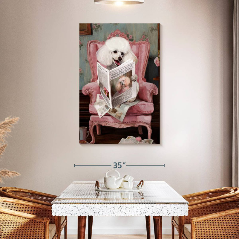 Brampt Poodle Reading News, 48" H x 32" W