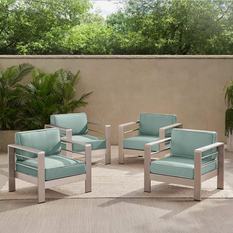 Caggiano Aluminum Outdoor Lounge Chair, Sunbrella Spa