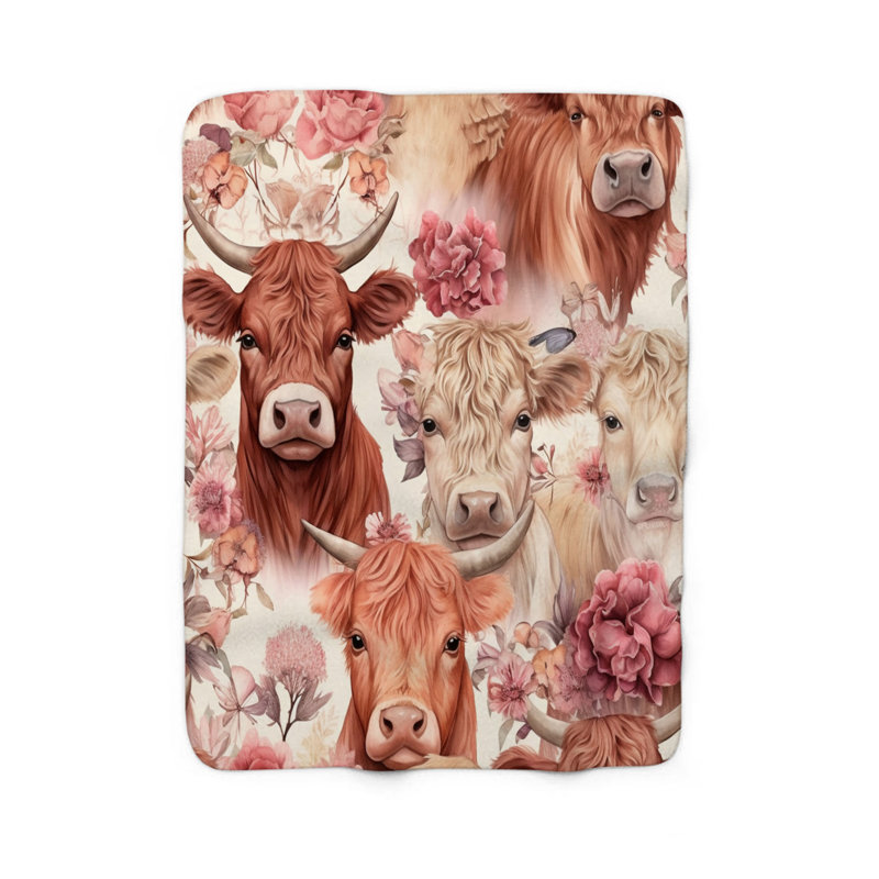  Couverture aquarelle Highland Tranquility, Lit simple
