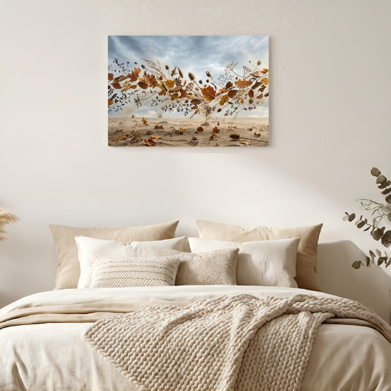 Art mural sur toile Gallery Wrap pour le salon, la chambre à coucher, le bureau ou le vestibule - Décoration murale décorative avec feuilles d'automne
