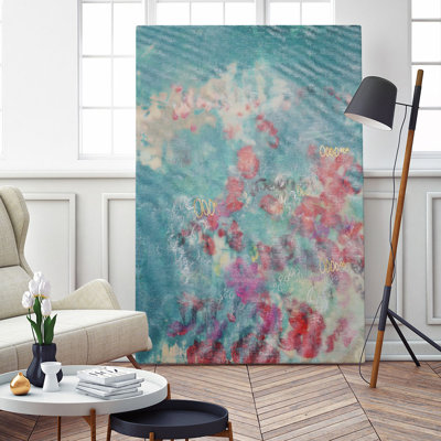 « Embellis sarcelle Rose Garden I » par Jennifer Goldberger-reproduction d’art sur toile tendue