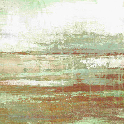 Abstract in Rust and Sage with Texture - Wrapped Canvas Print