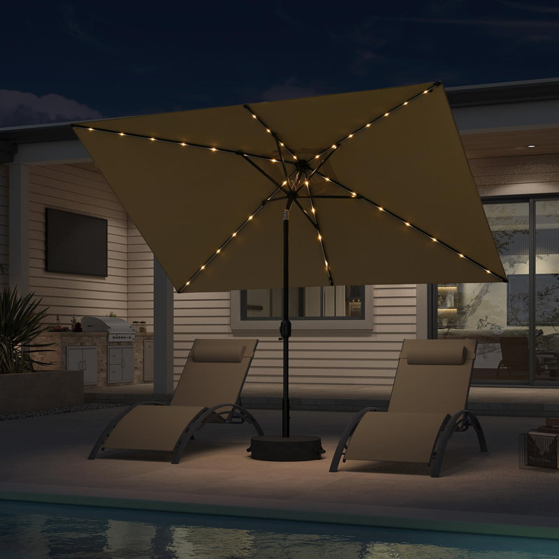Parasol de patio rectangulaire pour l'extérieur, Beige
