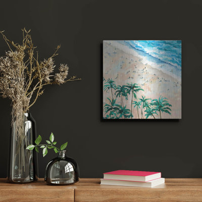  «Waikiki» par Meredith Howse, art mural en métal, 12 po x 12 po