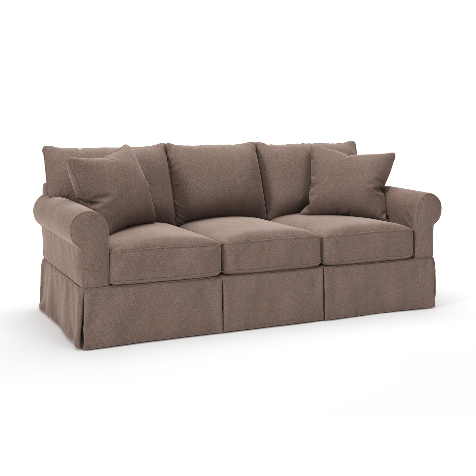 Amari 89" Cotton Sofa, Bella Cocoa Performance Velvet