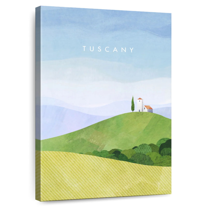 Affiche de voyage rétro Aime Tuscany, H 51 po x l 34 po