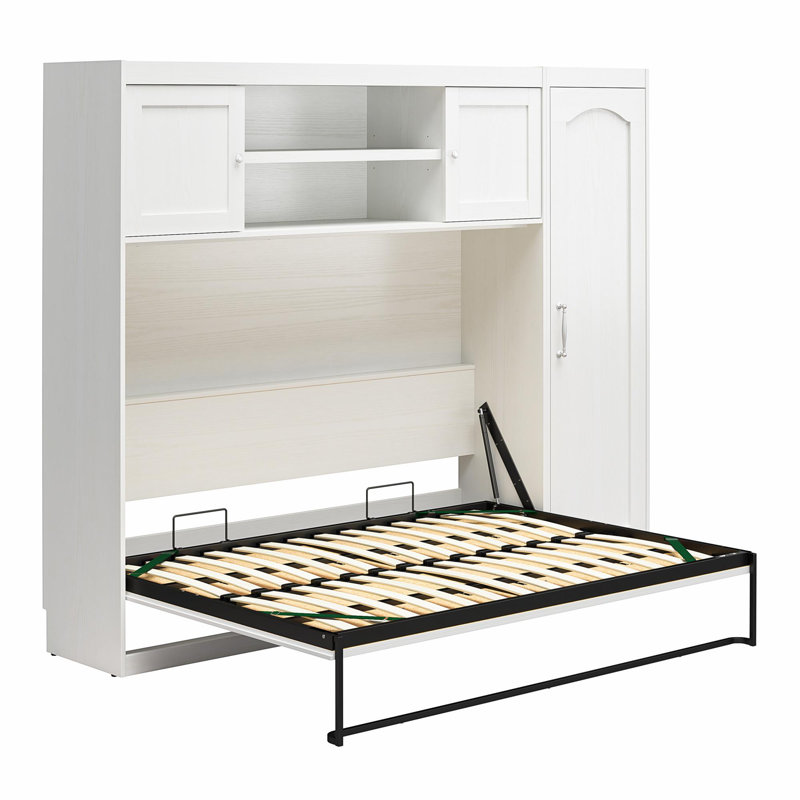 Her Majesty Murphy Storage Bed with 1 Side Cabinet, White