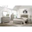 Lit double moderne à panneau avec texture crocodile, finition beige et tête de lit capitonnée capitonnée en forme de cristal