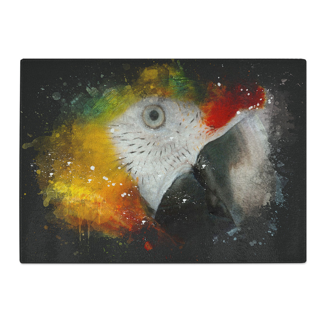 A Macaw Parrot Paint Splash Chopping Board