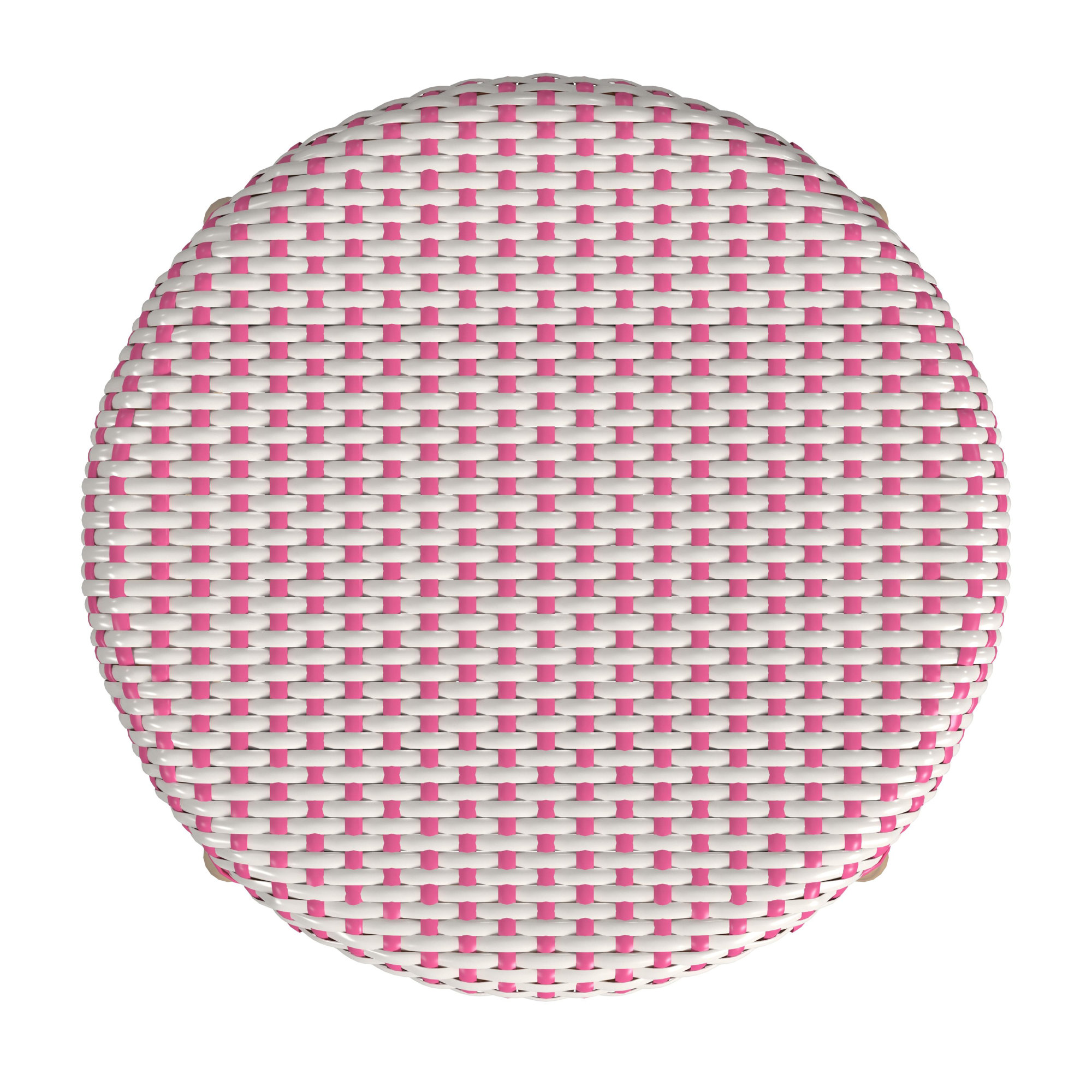 Alastair Bar & Counter Stool, White/Pink Dot/Natural Rattan Frame, Counter Stool (24" Seat Height)
