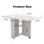 Table pliante à abattants avec 6 roulettes et 2 tablettes de rangement, table compacte pour petits espaces, P 47,2 po x l 23,6 po x H 30,3 po, blanc