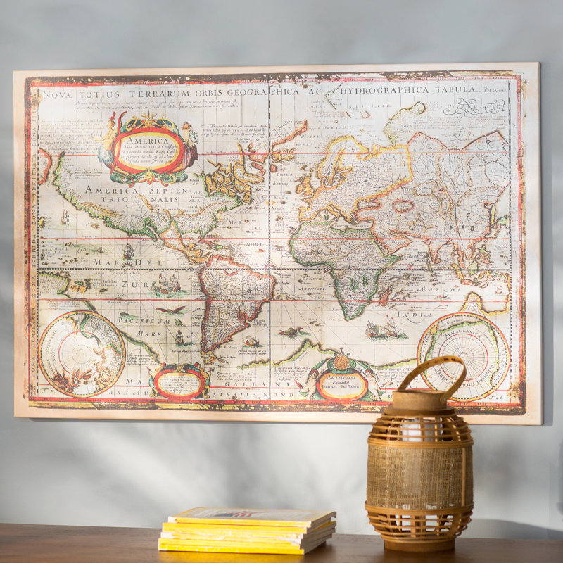 « rétro map », impression sur toile tendue, H 40 po x l 60 po x P 1,5 po