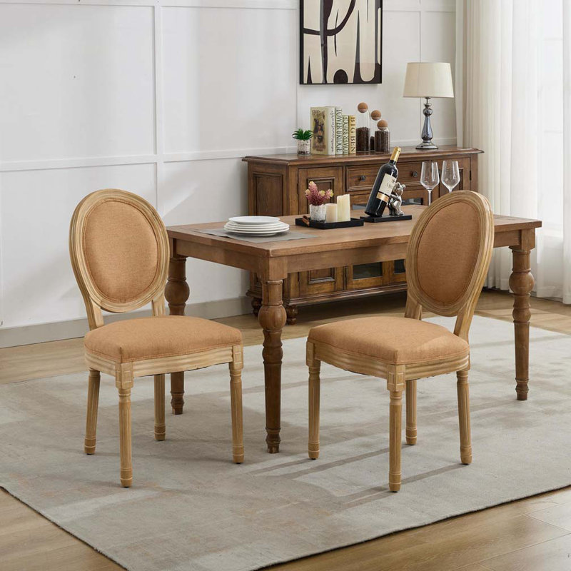Chaise rembourrée avec cadre en bois massif, Tanné
