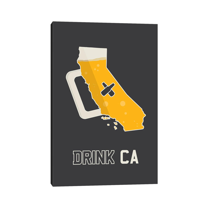 Drink CA - California Beer Print by Benton Park Prints - Wrapped Canvas Gallery-Wrapped Canvas Giclée