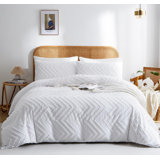 Embroidery Shabby Chic Duvet Cover Set Wave Pattern Microfiber Boho Comforter Cover Set