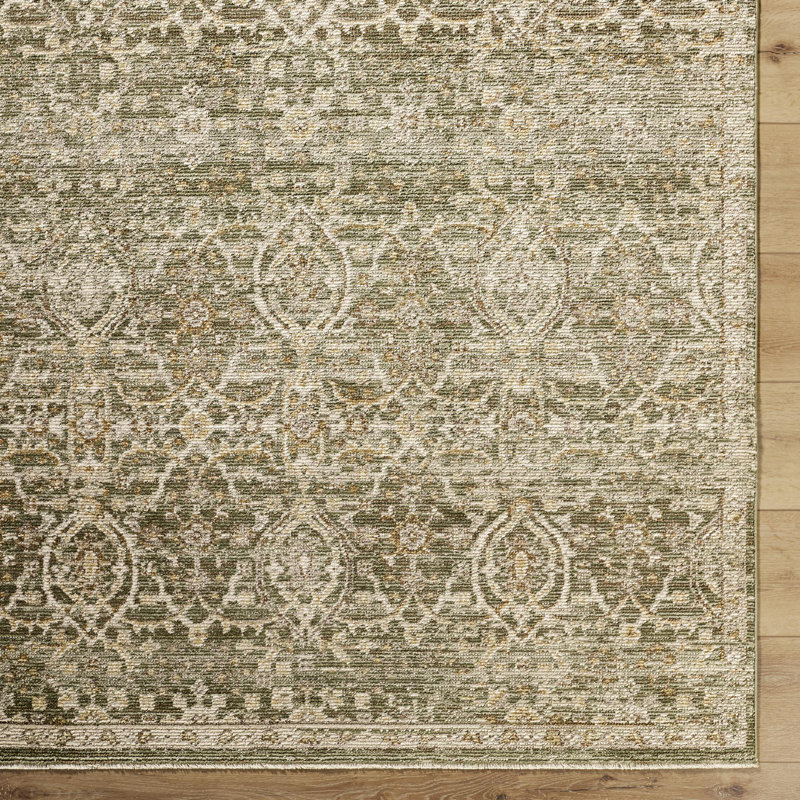 Myrtle Avenue Olive and Taupe Vintage Moroccan Area Rug, 5'3" x 7'7"