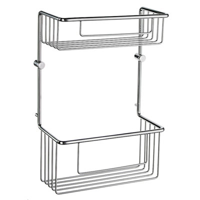 Wall-mounted double shower basket 