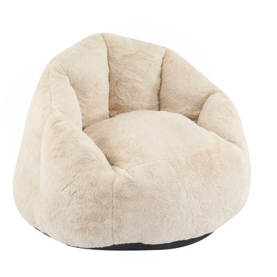 Indoor Cozy Armchair-Style Bean Bag, Beige