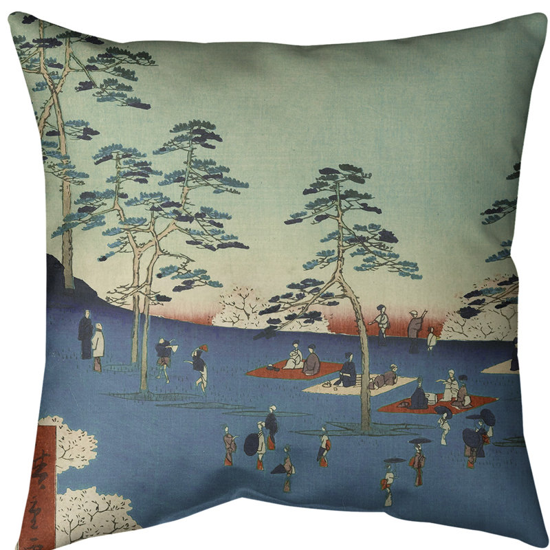 Housse de coussin View from Asuka Hill, 20 po x 20 po, Bleu, Sergé de coton