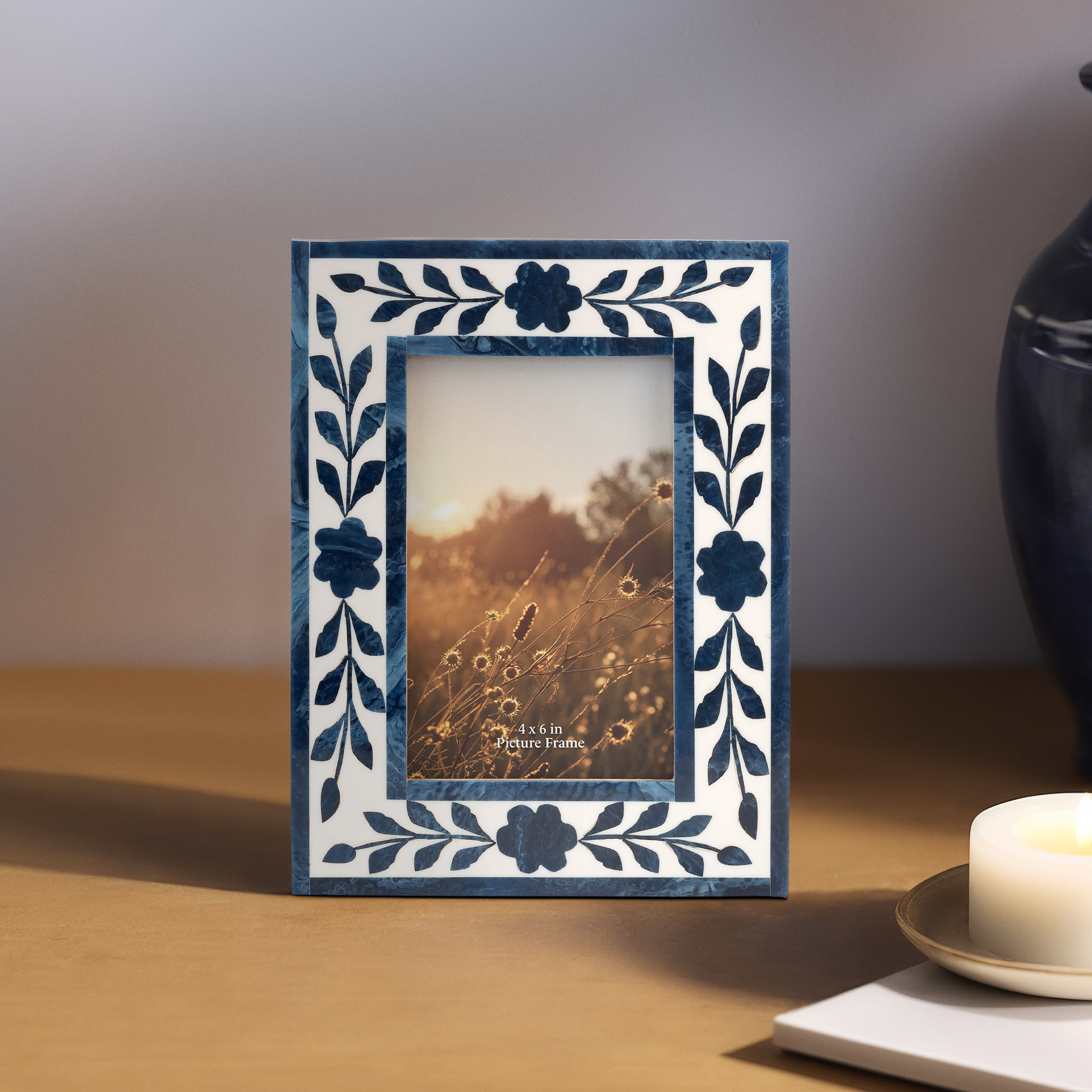 Birch Lane™ Modern Resin & Wood Picture Frame with Glass - Tabletop ...