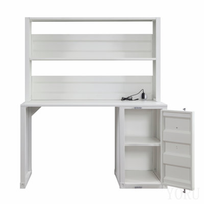 Bureau d'écriture blanc avec huche