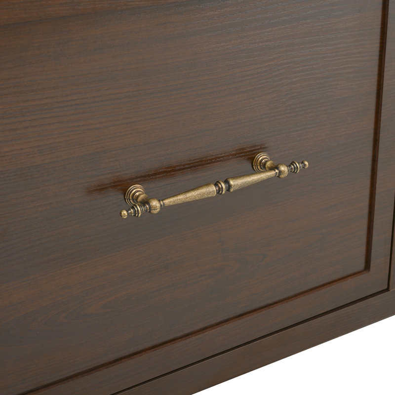 Arbre d'entrée style ferme en bois avec design arqué, Noyer foncé