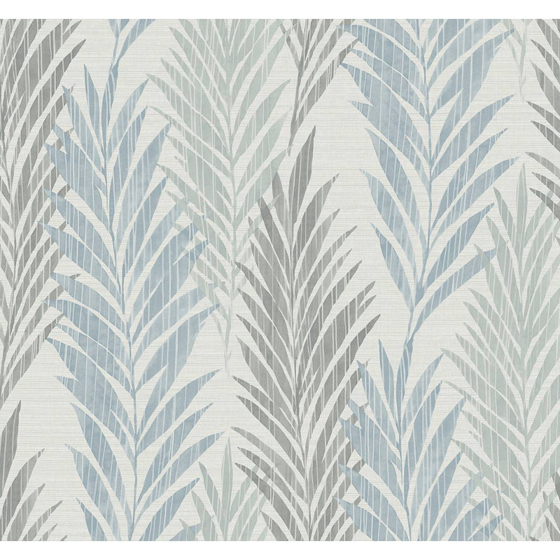 Papier peint floral Dehl, Fumée bleue / cendre