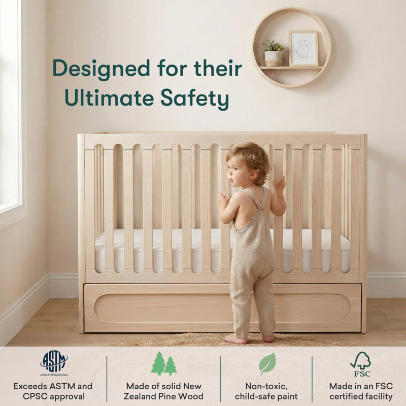 Lulla & Lulli Crib, Blond Wood 