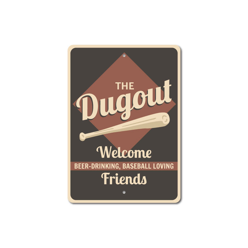 Enseigne en aluminium Dugout, H 14 po x l 10 po x P 0,04 po