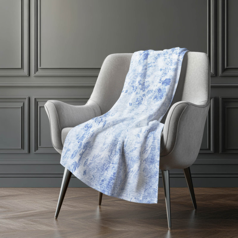Jeté floral Sherpa ASB724 Addison, Floral bleu ciel