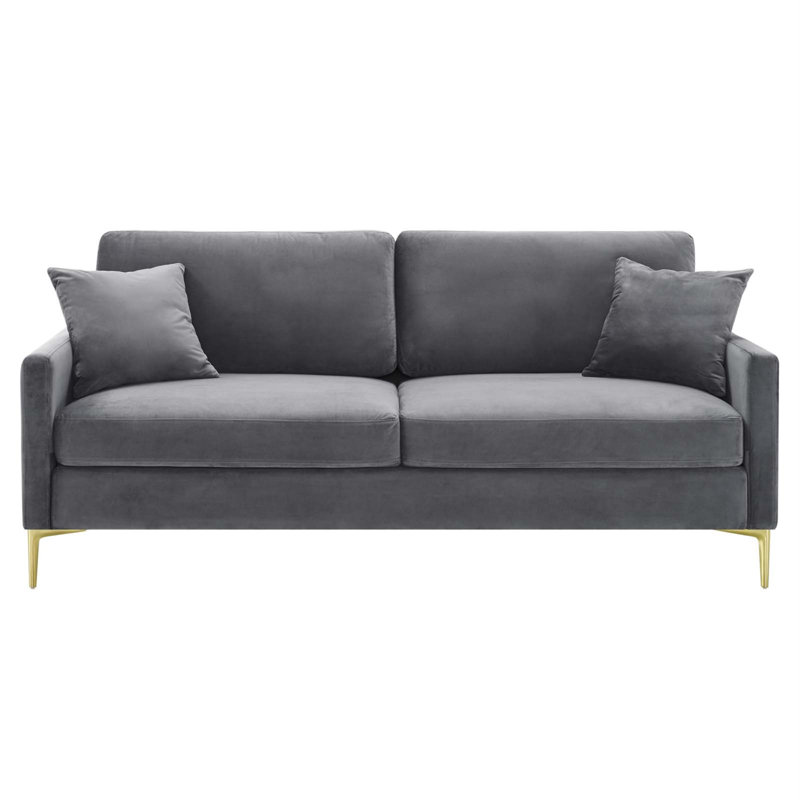Juliana Performance Velvet Sofa, Gray Velvet