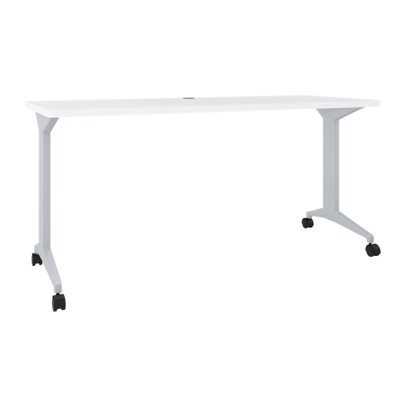 Bureau à pieds en T, Blanc / blanc
